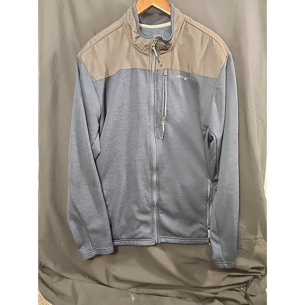 Orvis Men's Bonded Mesh Full-Zip Jacket Navy Blue Gray Size XL
